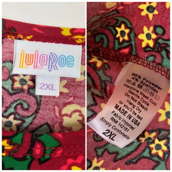NWT LuLaRoe Printed Irma Tunic T-Shirt 2XL - Picture 8 of 9